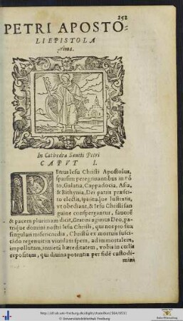 PETRI APOSTOLI EPISTOLA prima