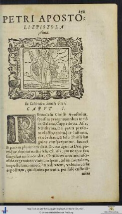 PETRI APOSTOLI EPISTOLA prima