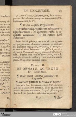 Caput II. De Ornatu, Ac Tropo In Genere.
