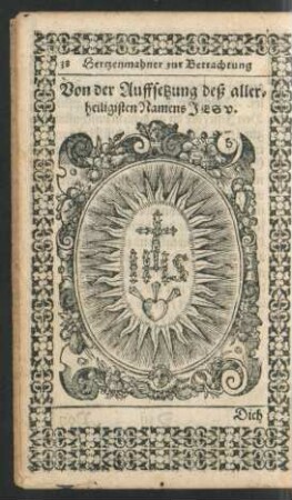 Von der Auffsetzung deß allerheiligisten Namens Jesu.