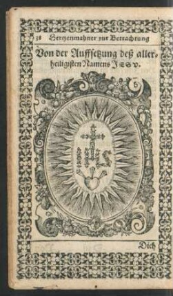 Von der Auffsetzung deß allerheiligisten Namens Jesu.