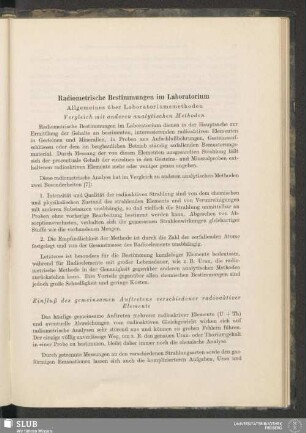 Radiometrische Bestimmungen im Laboratorium