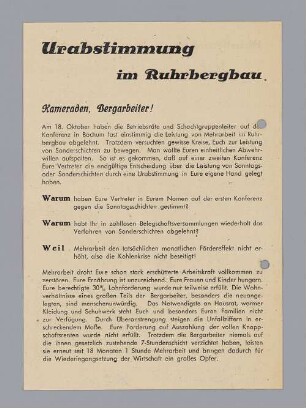 "Hausbrand für die Bevölkerung? Ja! Unter allen Umständen!"