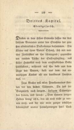 Drittes Kapitel. Abendgespräch