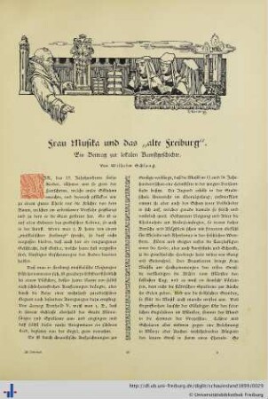 Frau Musika und das "alte Freiburg". Ein Beitrag zur lokalen Kunstgeschichte.