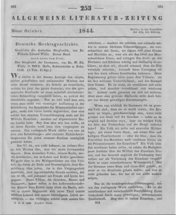 Wilda, W. E.: Geschichte des deutschen Strafrechts. Bd. 1. Das Strafrecht der Germanen. Halle: Schwetschke 1842