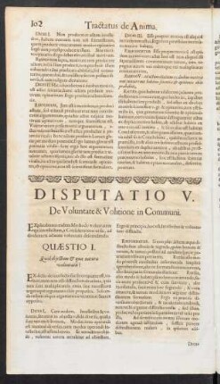 Disputatio V. De Voluntate & Volitione in Communi