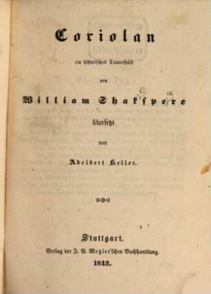 Schauspiele, übers. u. erläutert von Adelbert Keller u. Moriz Rapp, III