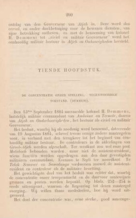 Tiende hoofdstuk. De concentratie onzer stelling. Tegenwoordige toestand (Demmeni)