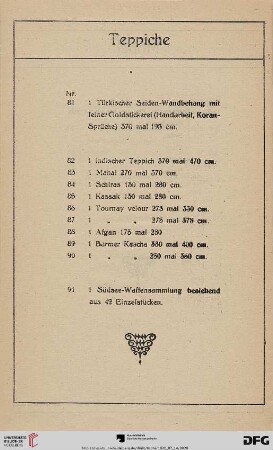 Teppiche (Nr. 81-91)