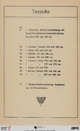 Teppiche (Nr. 81-91)