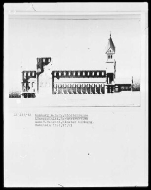 Klosterruine Limburg an der Haardt, Rekonstruktion der Klosterkirche, Nordseite