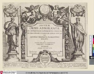 SEPTEM ORBIS ADMIRANDA [Frontispiece from The Seven Wonders of the World; Titelblatt zur Serie der Sieben Weltwunder]