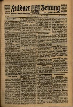 Zweite Ausgabe vom Donnerstag, den 25. November 1909.