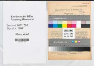 Entnazifizierung Adolf Klaas, geb. 30.04.1898 (Steuerberater)