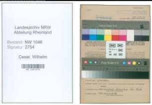 Entnazifizierung Wilhelm Cesar , geb. 02.07.1900 (Spediteur)
