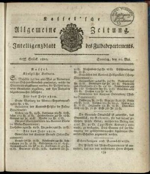 60tes Stueck, Sonntag, den 20. Mai 1810