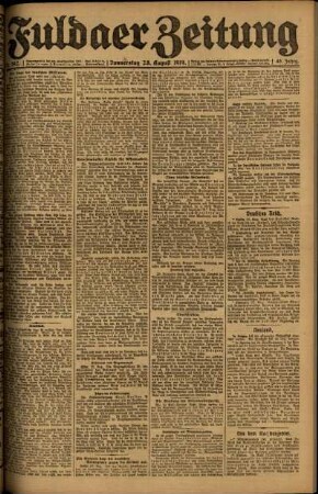 Ausgabe vom Donnerstag, den 28. August 1919.