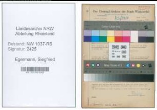 Entnazifizierung Siegfried Egermann , geb. 19.03.1900 (Brandmeister)