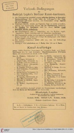 Verkaufs-Bedingungen / Kauf-Aufträge