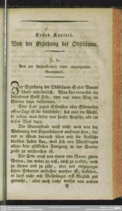 Erstes Kapitel. Von der Erziehung der Obstbäume