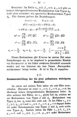 § 17. Zusammenfassung der bis jetzt gefundenen wichtigsten Resultate
