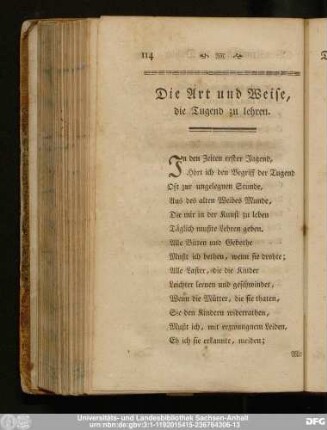Die Art und Weise, die Tugend zu lehren.