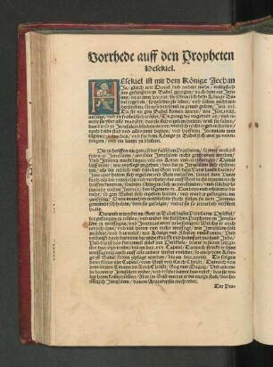 Vorrede auff den Propheten Hesekiel.