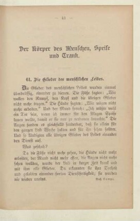 Der Körper des Menschen, Speise und Trank