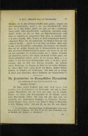 ¬Die¬ Fremdwörter im Evangelischen Monatsblatt : zur Erwiderung auf einen Brief des Herrn M. in H.