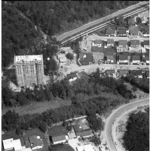 Richtfest für ein Hochhaus der Eigenwohnbau-Gesellschaft an der Elbinger Straße in der Waldstadt.