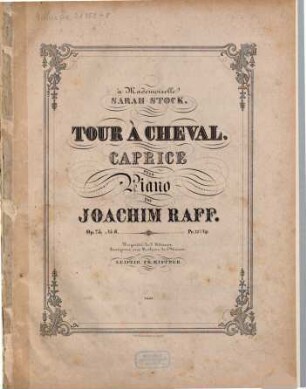 Tour à cheval : caprice pour piano ; op. 75, no. 8