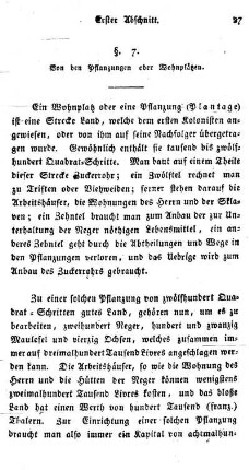 §. 7. Von den Pflanzungen oder Wohnplätzen.