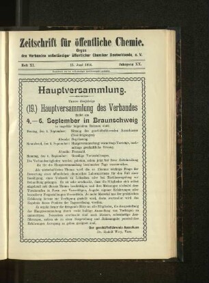 Hauptversammlung.