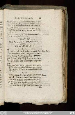 Caput IV. De Cultu Deorum.