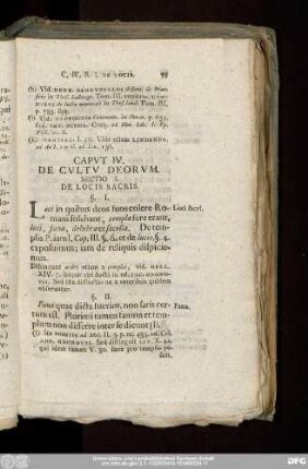 Caput IV. De Cultu Deorum.