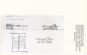 Seebäderdienst Hörnum (Diplomarbeit bei Willy Kreuer): Läden, Grundriss, Schnitte und Details