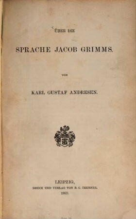 Über die Sprache Jakob Grimms
