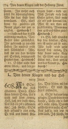 L. Von denen Klagen und der Hoffnung Zions