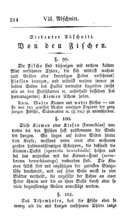 Siebenter Abschnitt. Von den Fischen