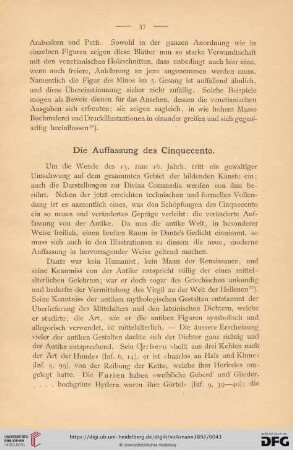 Die Auffassung des Cinquecento