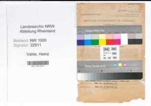 Entnazifizierung Heinz Vahle, geb. 02.01.1907 (Studienrat)