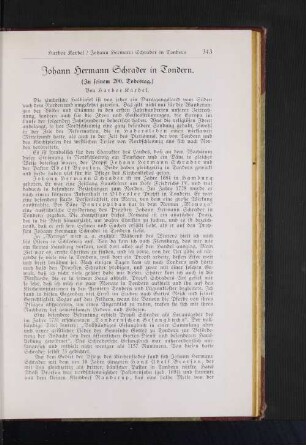 Johann Hermann Schrader in Tondern. : (Zu seinem 200. Todestag.)