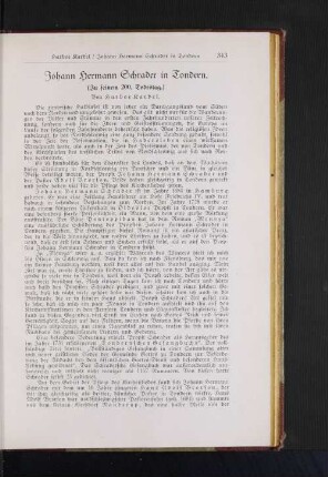 Johann Hermann Schrader in Tondern. : (Zu seinem 200. Todestag.)
