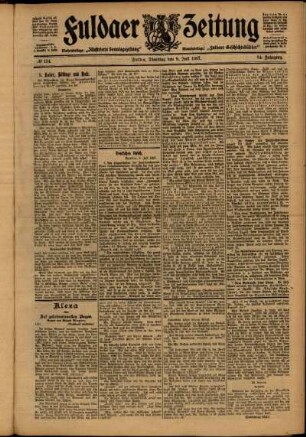 Erste Ausgabe vom Dienstag, den 09. Juli 1907.