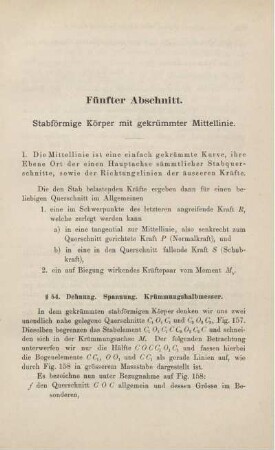 Fünfter Abschnitt. Stabförmige Körper mit gekrümmter Mittellinie.
