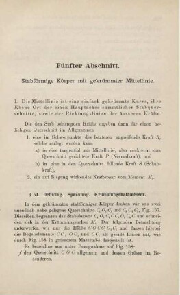 Fünfter Abschnitt. Stabförmige Körper mit gekrümmter Mittellinie.