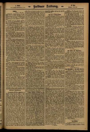 Zweite Ausgabe vom Mittwoch, den 07. Mai 1913.