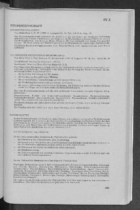 IV.5 Studentenschaft