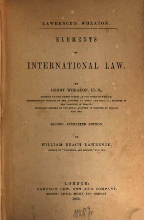 Elements of International Law